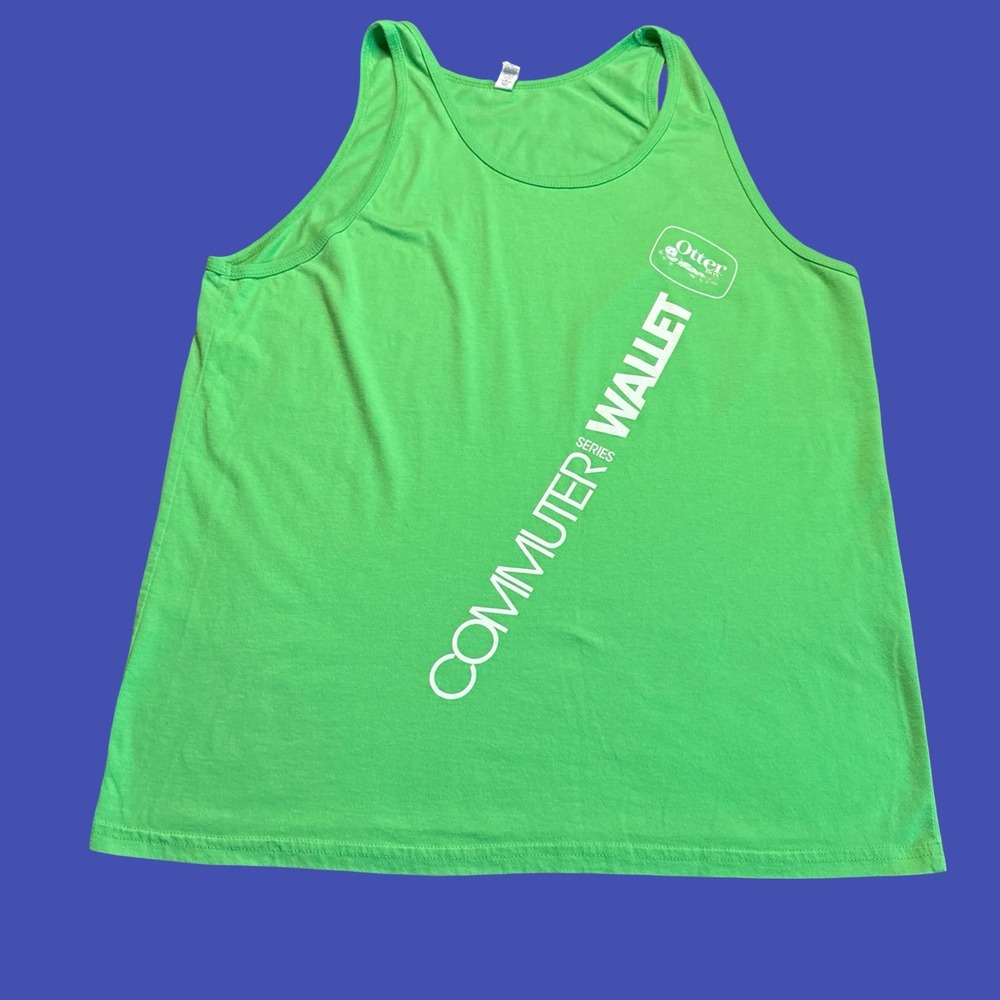 OtterBox Commuter Series Wallet Tank Top Mens L Green Promo Shirt Sleeveless